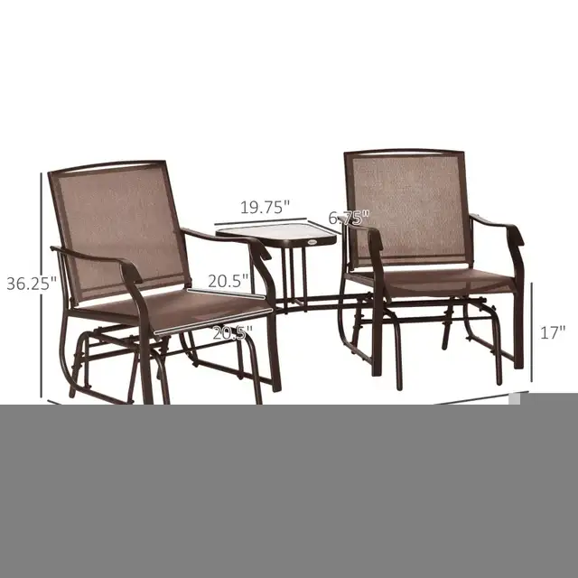 Patio Double Glider Chair with Glass Top in Chairs & Recliners in Markham / York Region - Image 4