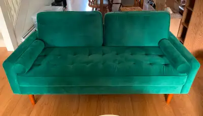 Green Velvet Loveseat Sofa, View more
