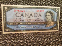 1954 Canadian $5 Banknote