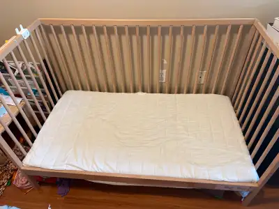 IKEA baby crib Singlar $100 IKEA Singlar changing table $60 With changing pad and bin and accessorie...