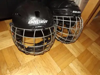 2YOUTHS-TEENS ICE HOCKEY HELMETS+FUL CAGE PROTECTION BAUER BUNDL, View more