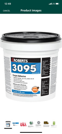 Roberts 3095 Carpet Adhesive, 1 gal, Beige