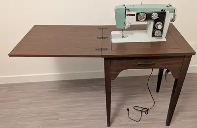 Baycrest sewing machine, foldable table, and cushioned sewing bench Sewing machine with lots of func...