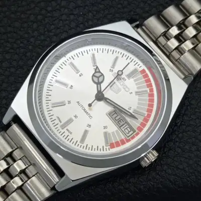 Vintage Seiko 5 Speed Racer Automatic 6309A Silver Crystal Back, View more