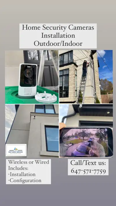 Home Security Cameras installation Outdoor/Indoor, View more