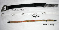 Vintage women’s belts, Mork & Mindy, Carol Van Wyck, Brighton