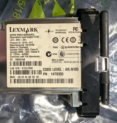 Lexmark Wireless Network Adapter for X4650 X4690 Printers, View more