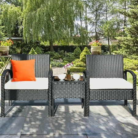 NEW Costway 3PCS Patio Rattan Furniture Set Table & Chairs Set in Other in Mississauga / Peel Region - Image 3