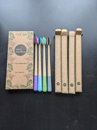 Bamboo toothbrushes, set of four