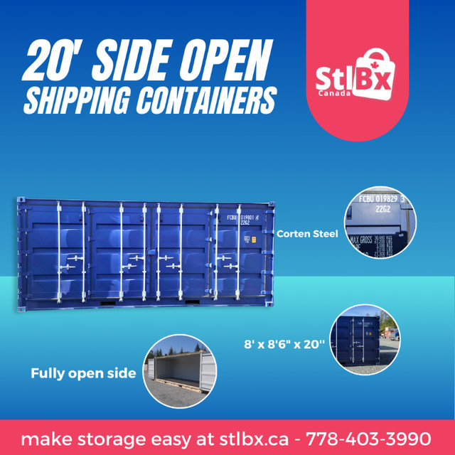 New 20ft Shipping Container with Side Doors - SALE in Victoria! in Bookcases & Shelving Units in Nanaimo