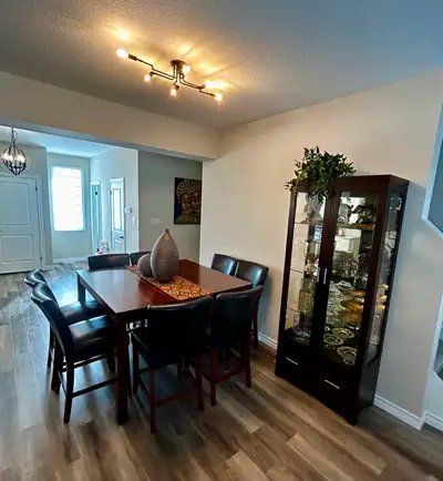 Dining room set for 8 with display cabinet, View more