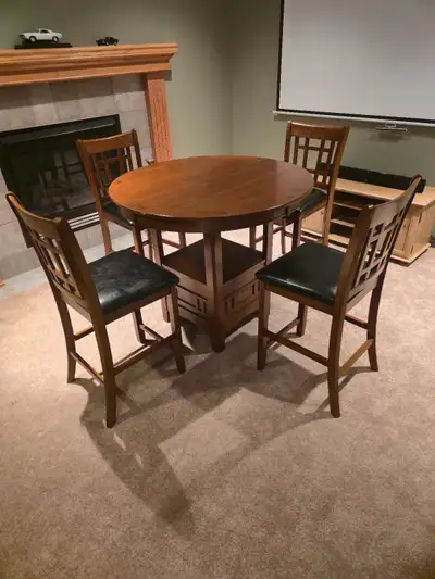4 chairs and table bar height, View more