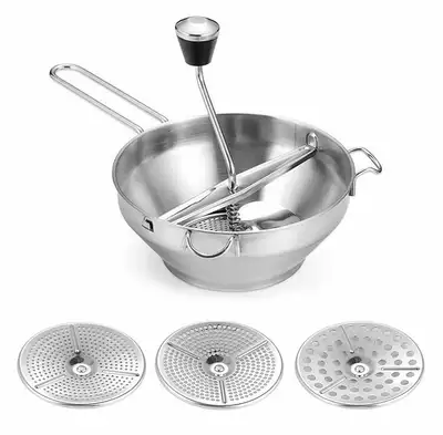 Stainless Steel Rotary Food Mill Potato Masher, View more