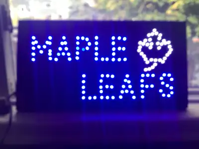 Maple Leafs Neon Sign, Electric Lights Up, Wall Hung - 19" x 10", View more