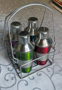 Colourful cocktail shakers