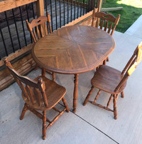 very good solid oak wood dining set delivery extra