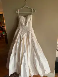 Beautiful pure silk Designer Wedding Gown by Justina McCaffrey