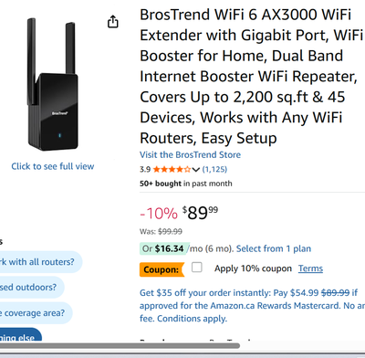 BrosTrend WiFi 6 AX3000 WiFi Extender with Adapter Mode, View more