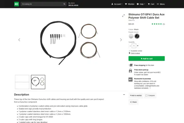 Shimano Road Bike DURA-ACE Polymer Coated Inner Gear Cables in Frames & Parts in City of Toronto - Image 4