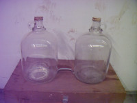 for sale 2 vintage 160 ounce clear glass jugs
