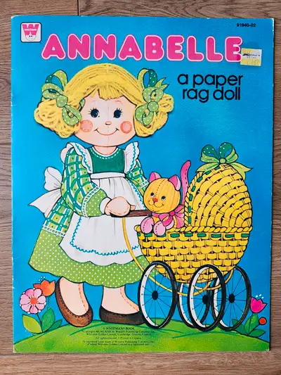 24 02 12 F A80 Annabelle A Paper Rag Doll Unused & Complete 1980 Whitman A fabulous book of uncut pa...