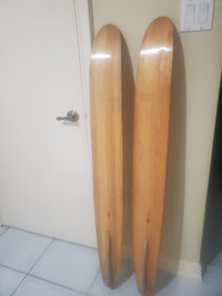 Set of Vintage wood water skis