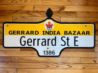 Vintage Toronto Street Sign - Gerrard Street East - India Bazaar