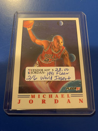 Michael Jordan 1991 Fleer 2/6 INSERT WORLD NBA Showcase 267