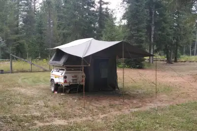 Great tent for backroad camping adventures. This tent can be mounted on a utility trailer as shown o...