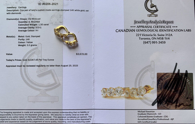 Diamond ring and earrings set (14K gold) in Jewellery & Watches in City of Toronto - Image 3