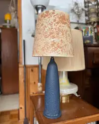 Belle grande lampe vintage boho textured table lamp