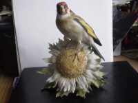 Tay Italy Bird Figurine - " Gold Finch on Sunflower " -