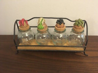 Vintage 4 Classic Made in Italy SPICE JARS DECORATIVE Tops