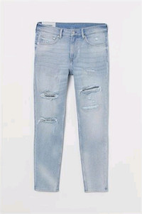 Size-34 H&M Skinny Cropped Men's Jeans Light denim blue