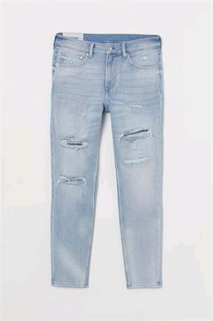 Size-34 H&M Skinny Cropped Men's Jeans Light denim blue, View more