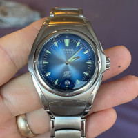 Fossil Blue Dial Stainless Steel Watch
