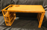 Vintage Bamboo Breakfast Table BedTray with Serving Platters