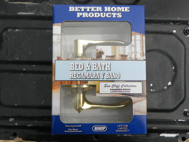 Polished brass levered door knobs - new in Windows, Doors & Trim in Owen Sound - Image 2