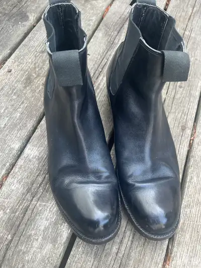 mens black leather boots - ex condition size 11.5/12 , View more