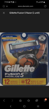 Gillette fusion 5 proglide 12 pk