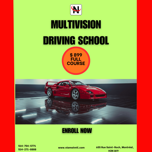 Class-5, car Driving full course with SAAQ approved school.64645243884546120