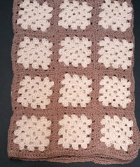 New milk chocolate & cream 40 x 60-inch handmade afghan blanket