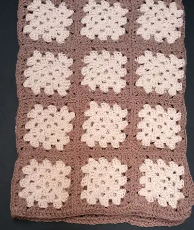 New milk chocolate & cream 40 x 60-inch handmade afghan blanket, View more