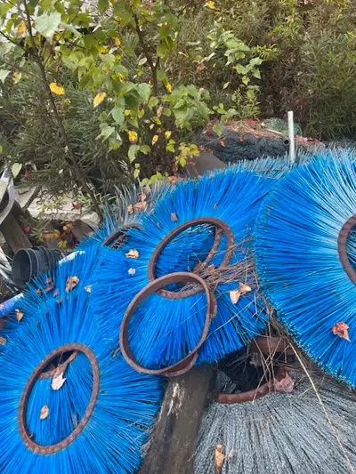 Replacement brushes for asphalt broom.  Like new see pic., View more