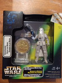 Snow Trooper with coin Starwars 3.75 figure 1998 MIB