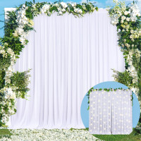 White Curtain Backdrop - 10ft X 5 ft, 2 pieces