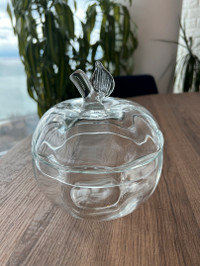 Unique Vintage Glass Apple-Shaped Serving Bowl
