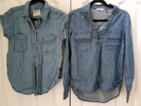 For sale...Womans denim coloured shirts