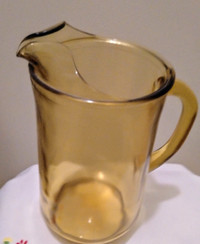 Vintage Amber/gold Glass Pitcher