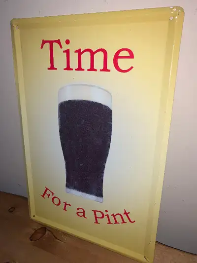 Time for a Pint beer bar pub tin sign Mint, View more